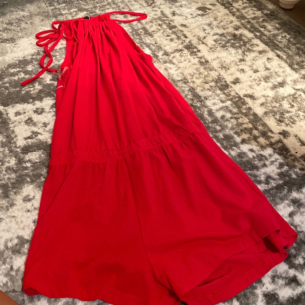 Bobi red romper with triangle cut out size S